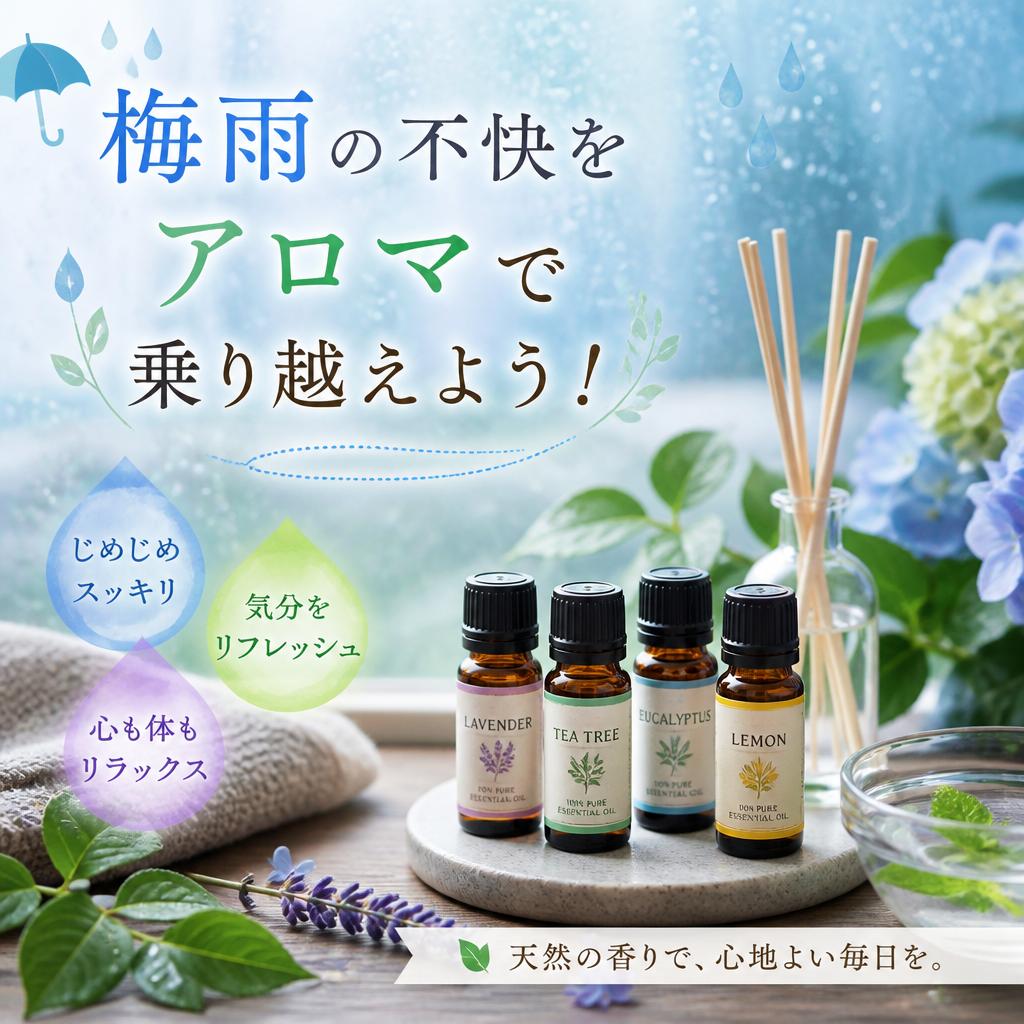 梅雨の不快をアロマで乗り越えよう！